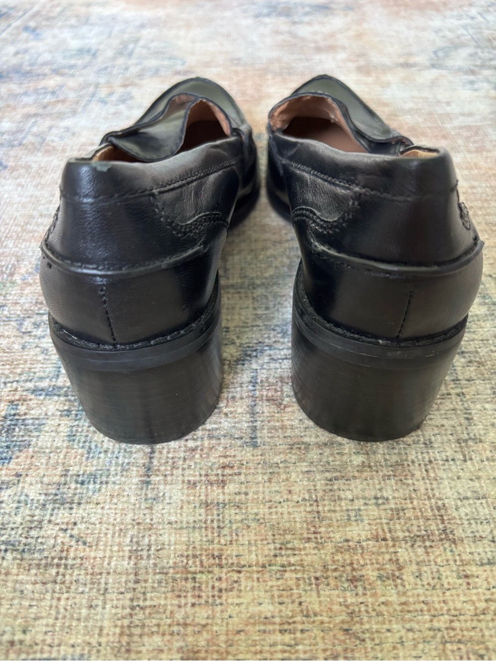 Nine West Black Leather Penny Loafers for Women - Picture 5 of 16